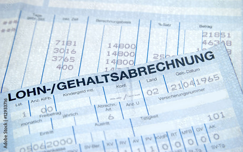 Lohnkostenabrechnungszettel
